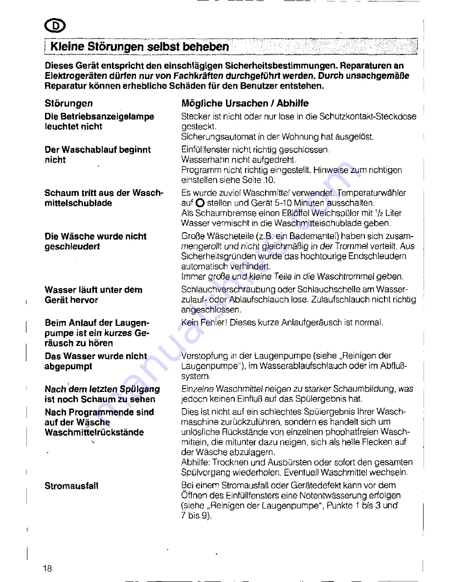 Siemens SIWAMAT PLUS 3773 Operating Instructions Manual Download Page 18