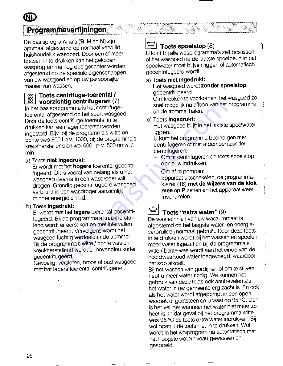 Siemens SIWAMAT PLUS 3773 Operating Instructions Manual Download Page 28