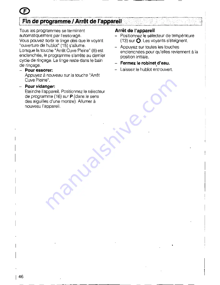 Siemens SIWAMAT PLUS 3773 Operating Instructions Manual Download Page 46