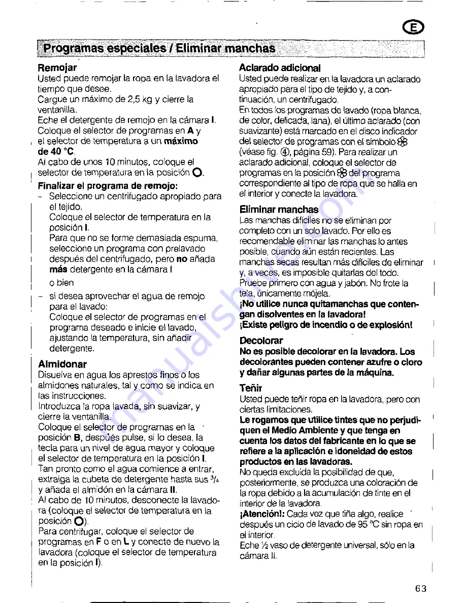 Siemens SIWAMAT PLUS 3773 Operating Instructions Manual Download Page 63