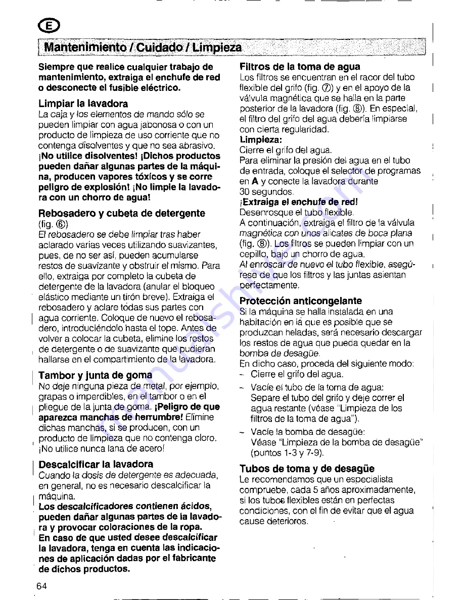 Siemens SIWAMAT PLUS 3773 Operating Instructions Manual Download Page 64