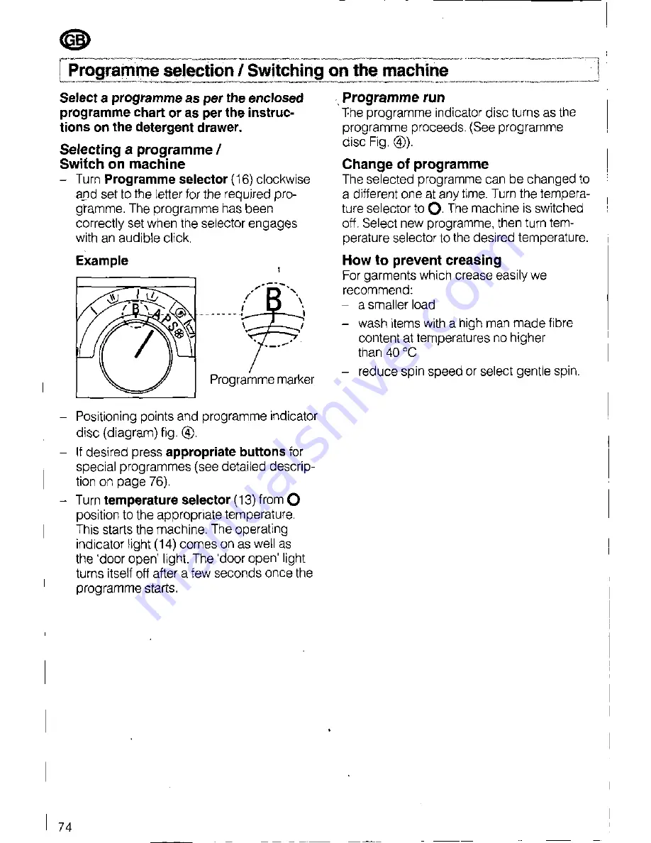 Siemens SIWAMAT PLUS 3773 Operating Instructions Manual Download Page 74