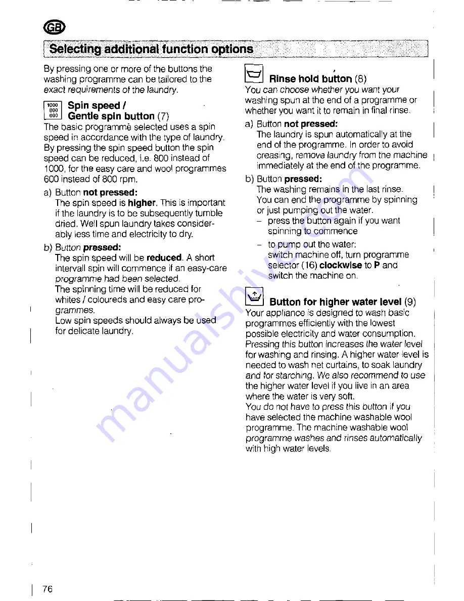 Siemens SIWAMAT PLUS 3773 Operating Instructions Manual Download Page 76