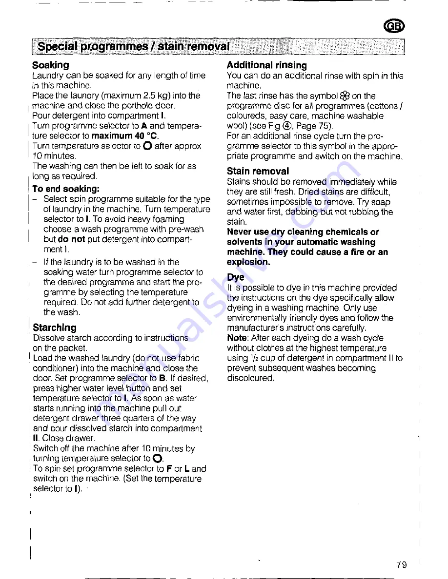 Siemens SIWAMAT PLUS 3773 Operating Instructions Manual Download Page 79