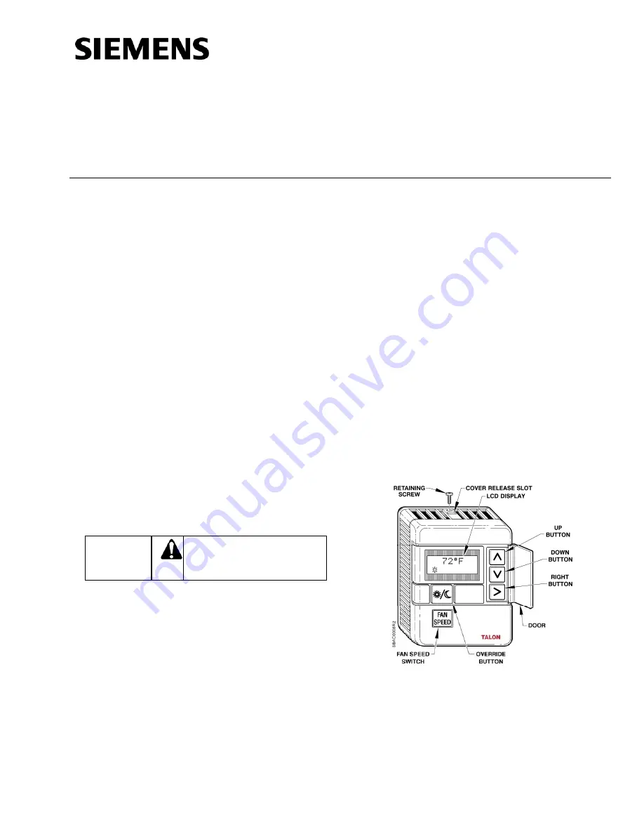 Siemens TALON Installation Instructions Download Page 1