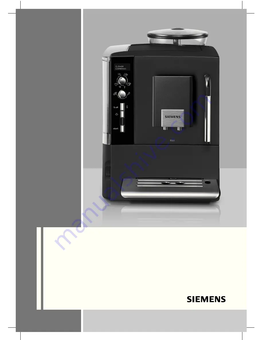 Siemens TE502...DE series Instruction Manual Download Page 1