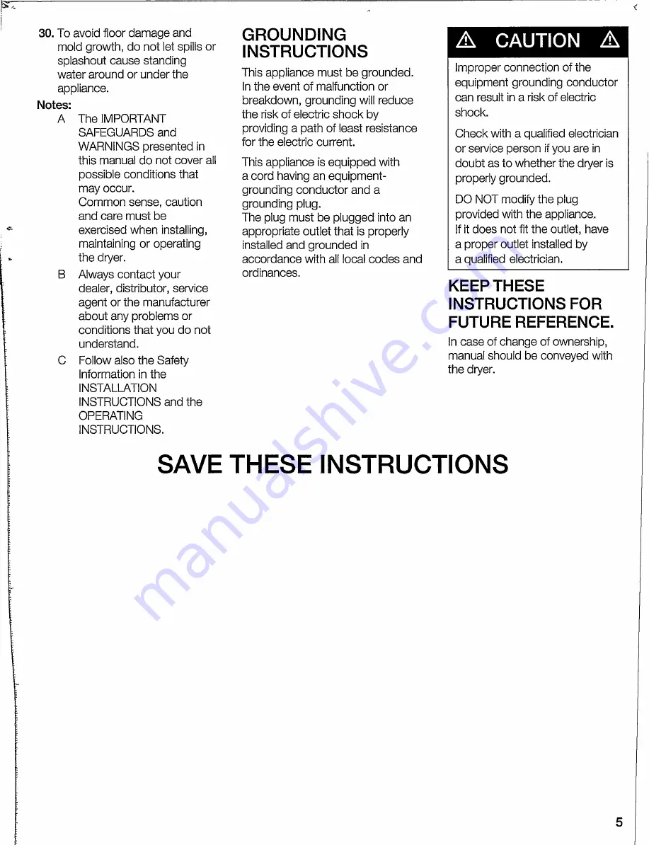 Siemens ultra Sense WT46E300US Operating, Care And Installation Instructions Manual Download Page 5