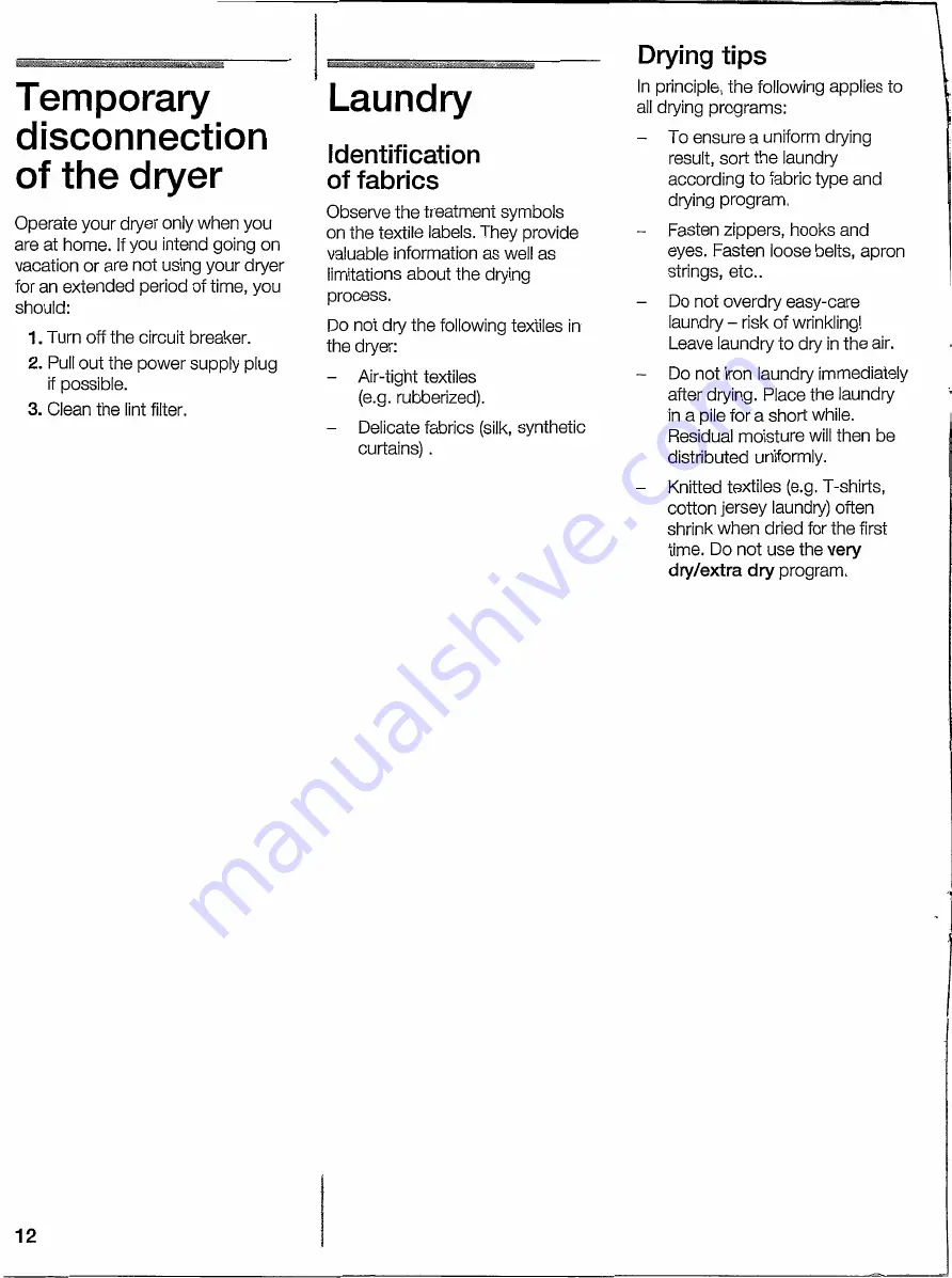 Siemens ultra Sense WT46E300US Operating, Care And Installation Instructions Manual Download Page 12