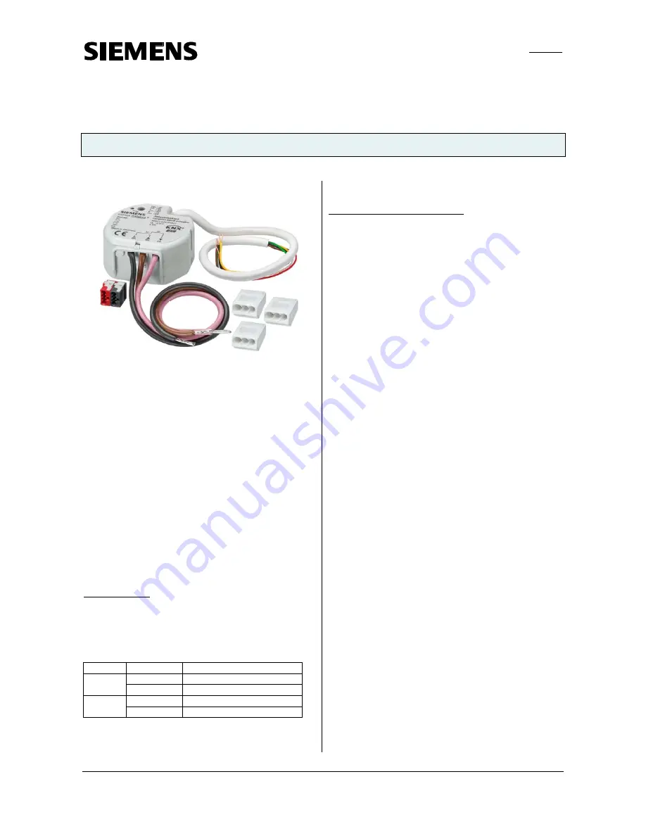 Siemens UP 520/31 Technical Product Information Download Page 1