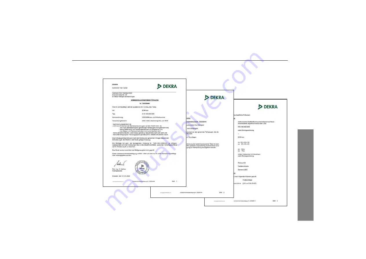 Siemens VDO EDM eco Release II Operating Instructions Manual Download Page 99