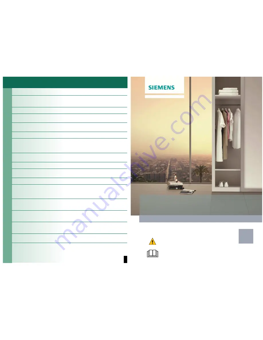 Siemens WM10B260IL Operating Instructions Manual Download Page 8