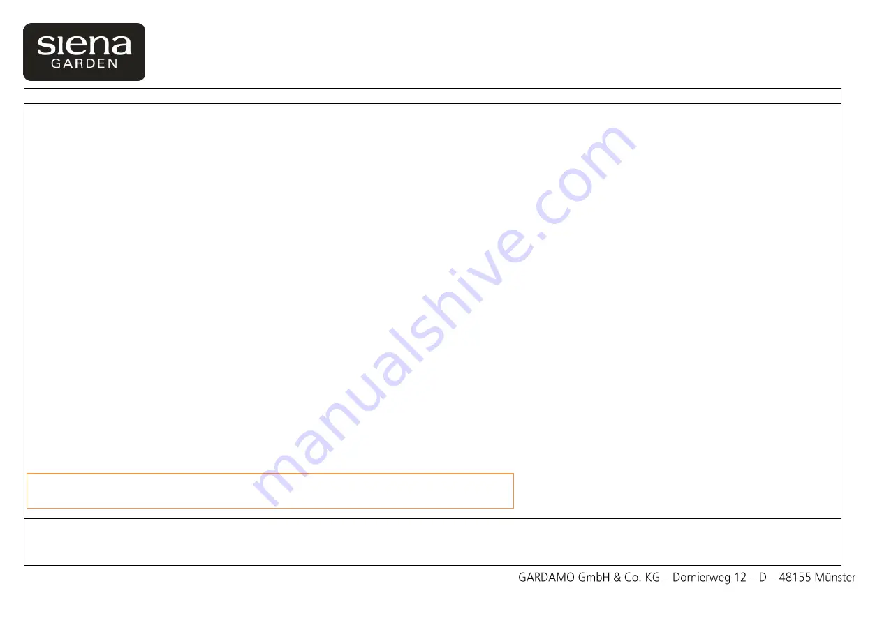 siena GARDEN Columbus 120.029 Assembly Instruction Download Page 4