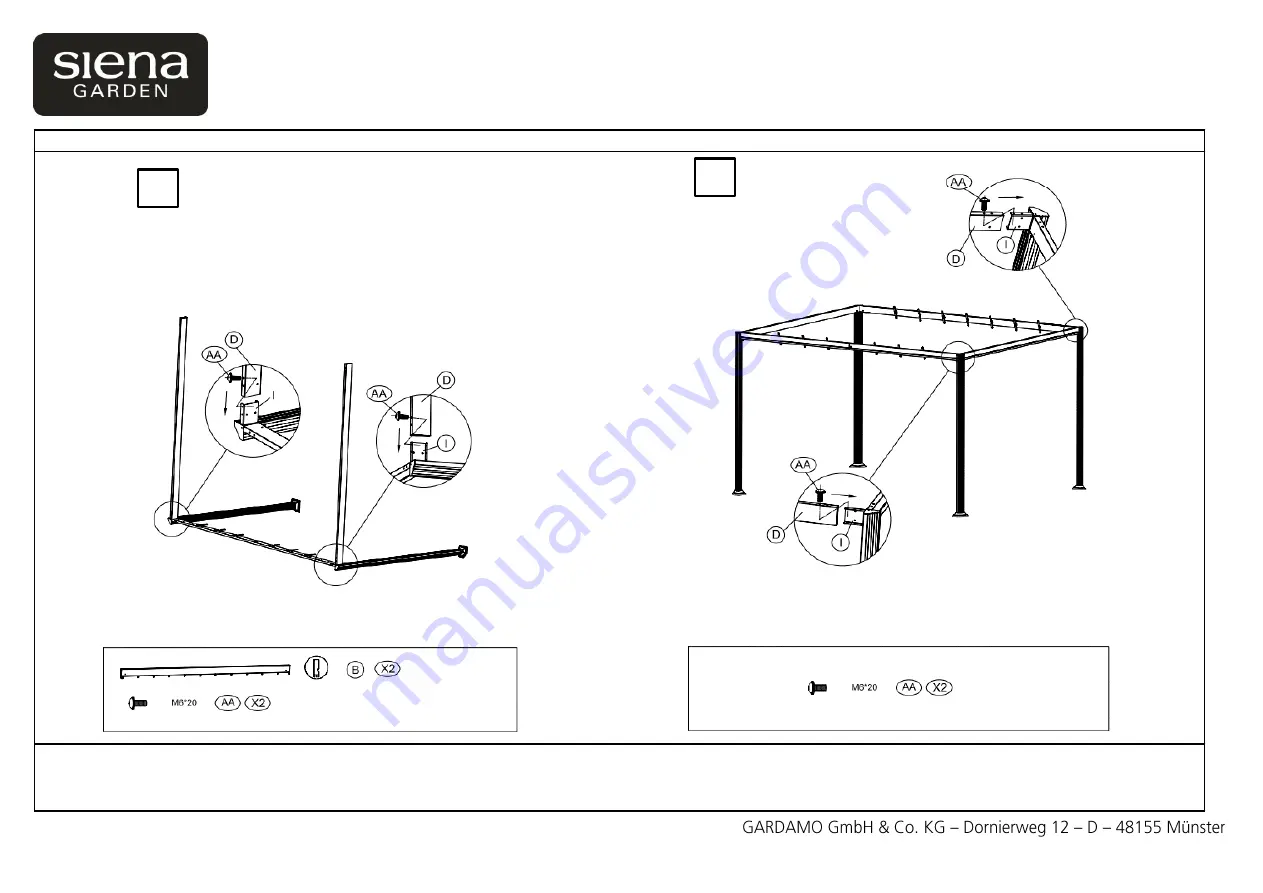 siena GARDEN Florenz J22.416 Assembly Instruction Manual Download Page 4