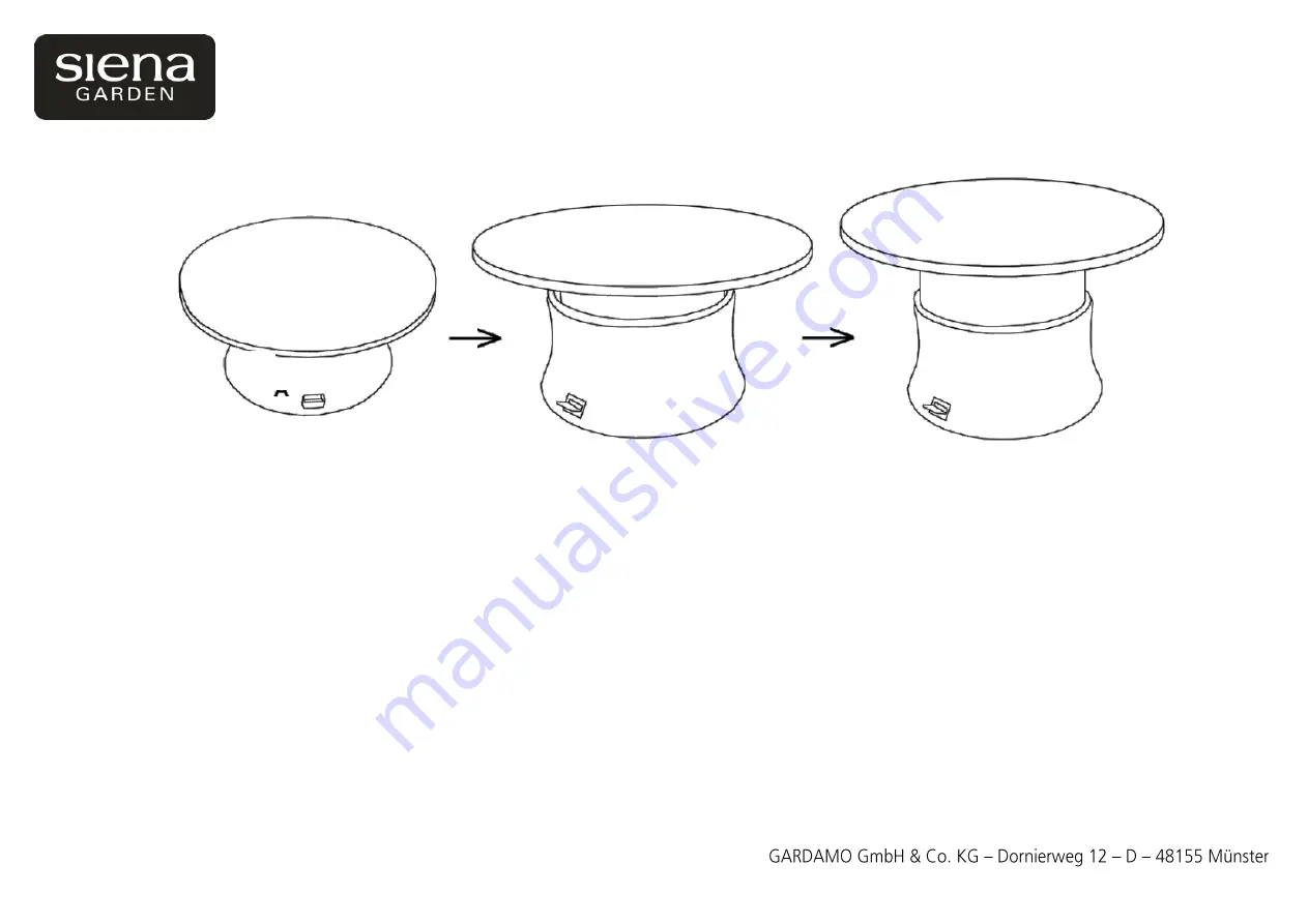 siena GARDEN Teramo Lift Table 380.865 Assembly Instruction Download Page 1