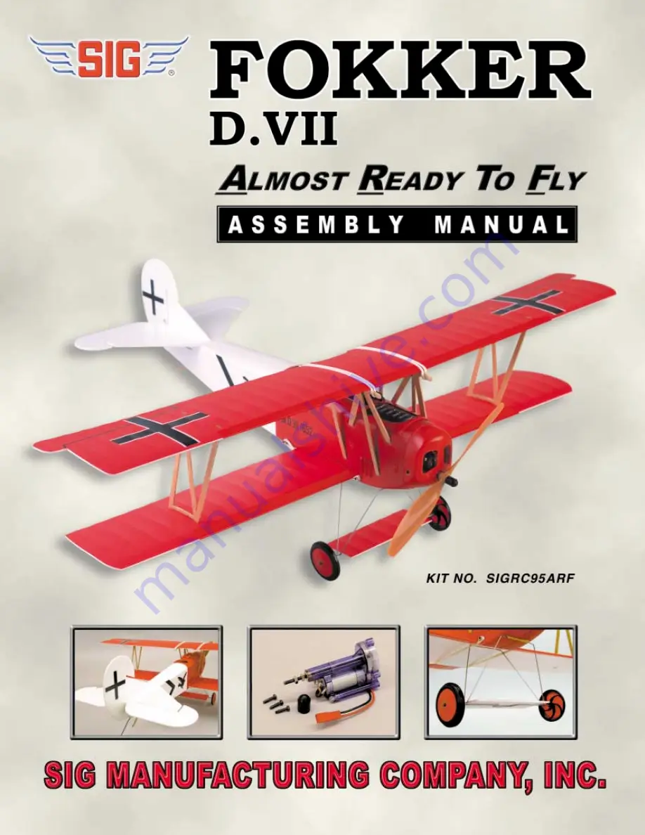 SIG SIGRC95ARF Fokker D.VII Assembly Manual Download Page 1