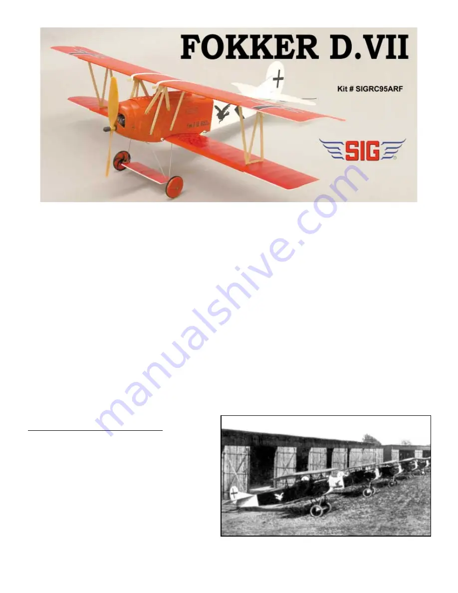 SIG SIGRC95ARF Fokker D.VII Assembly Manual Download Page 2