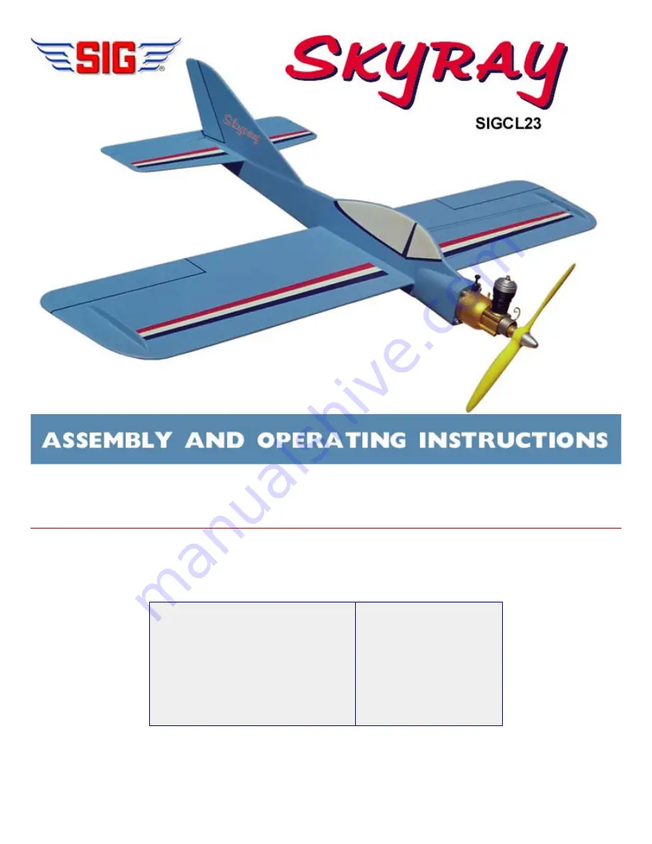 SIG SKYRAY Скачать руководство пользователя страница 1