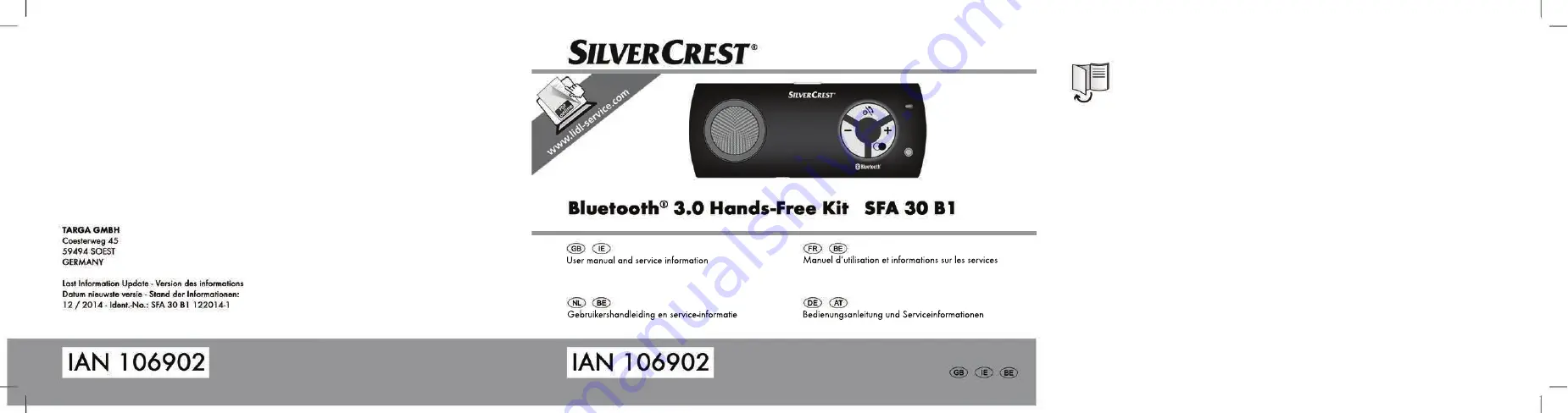 Silvercrest 106902 Скачать руководство пользователя страница 1