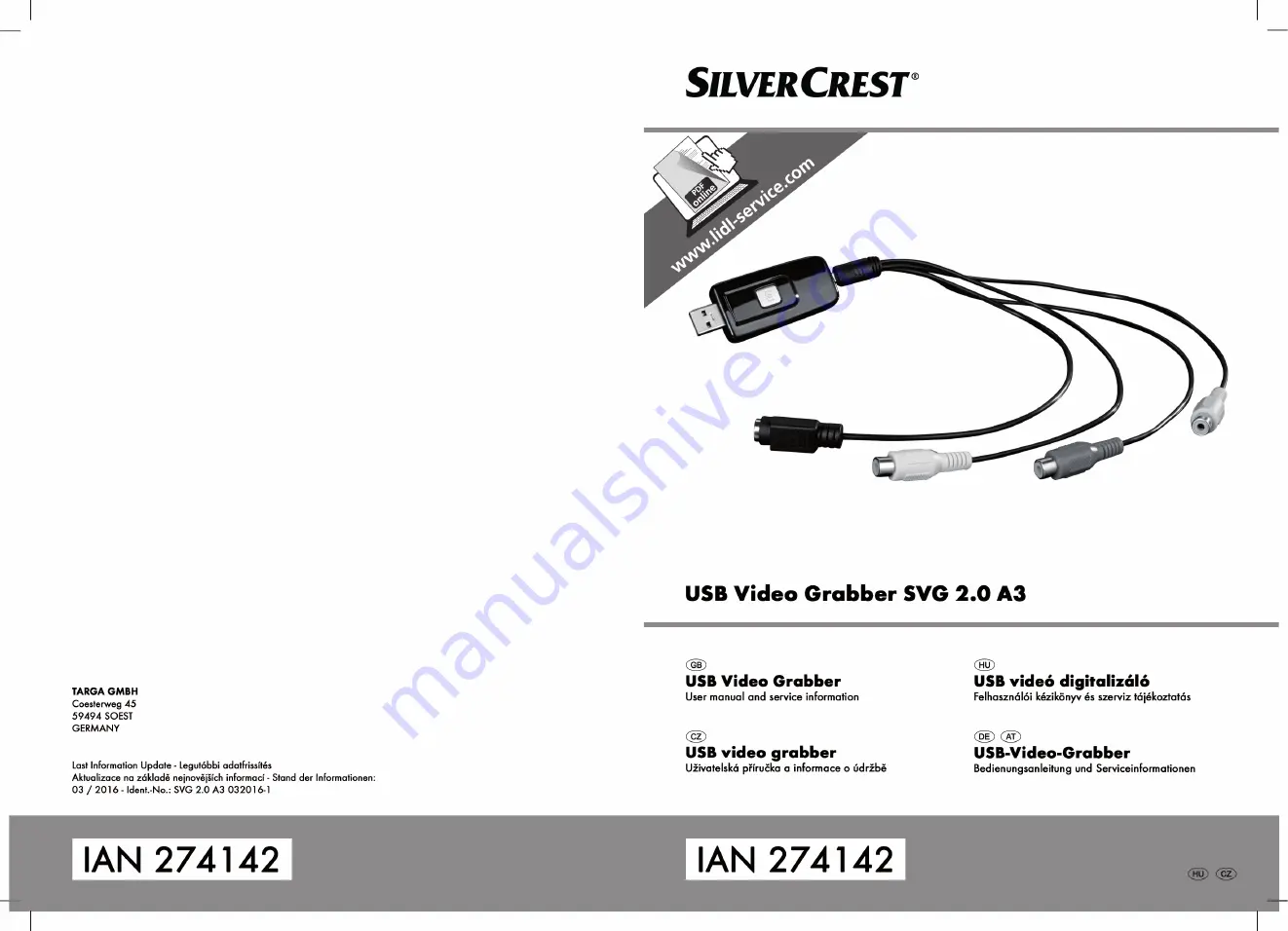 Silvercrest 274142 Скачать руководство пользователя страница 1