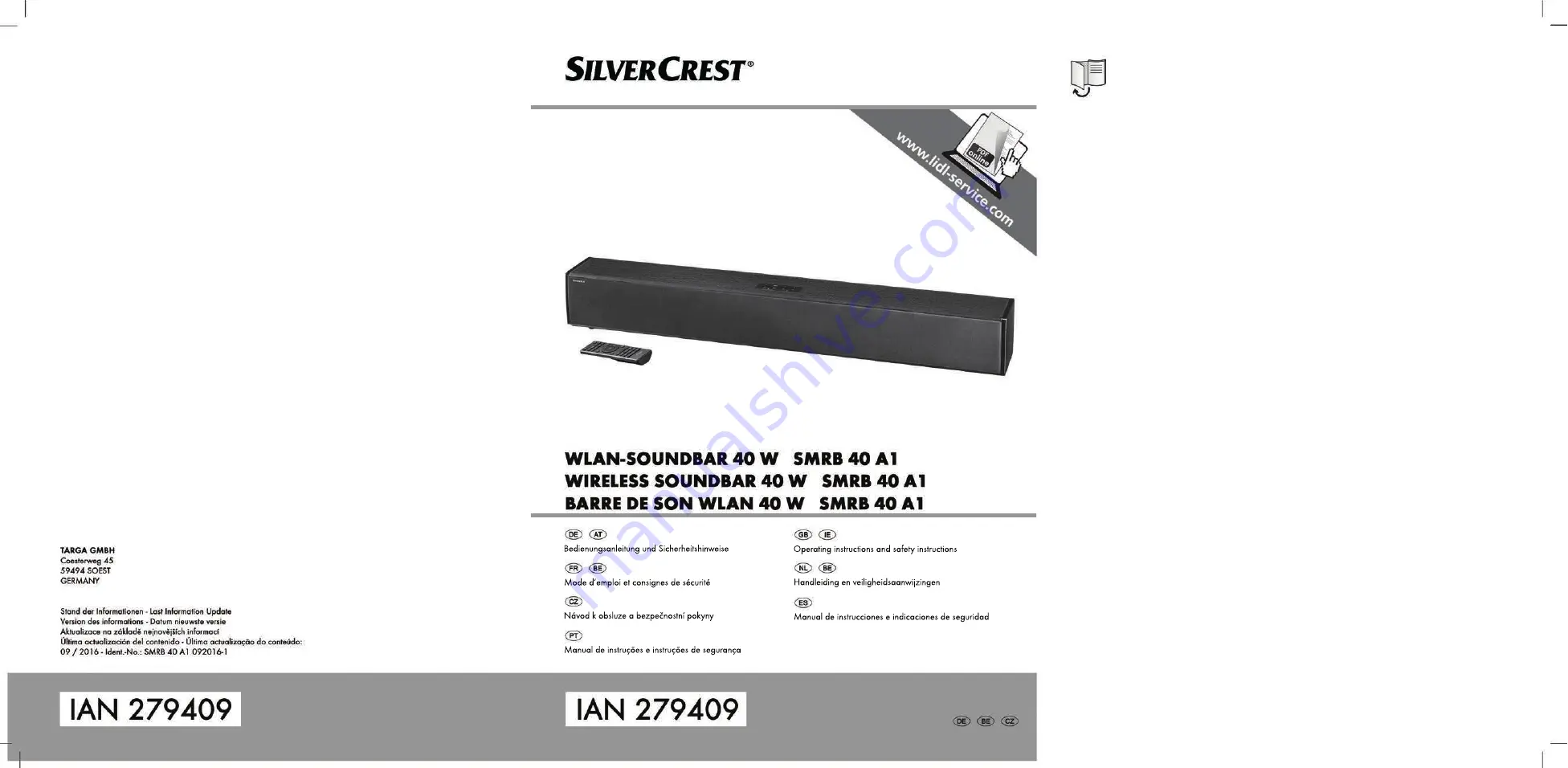 Silvercrest 279409 Operating Instructions And Safety Instructions Download Page 1