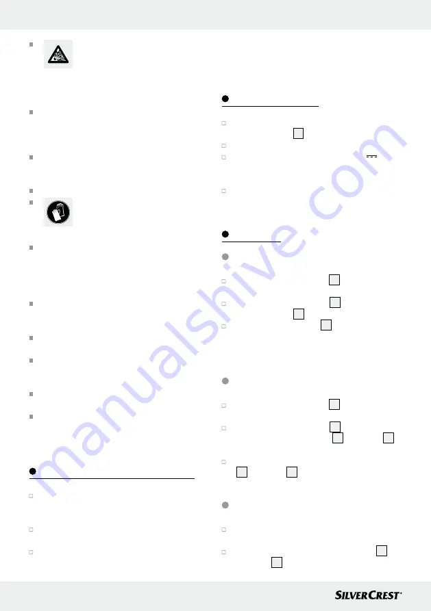 Silvercrest 31168 Operation And Safety Notes Download Page 36