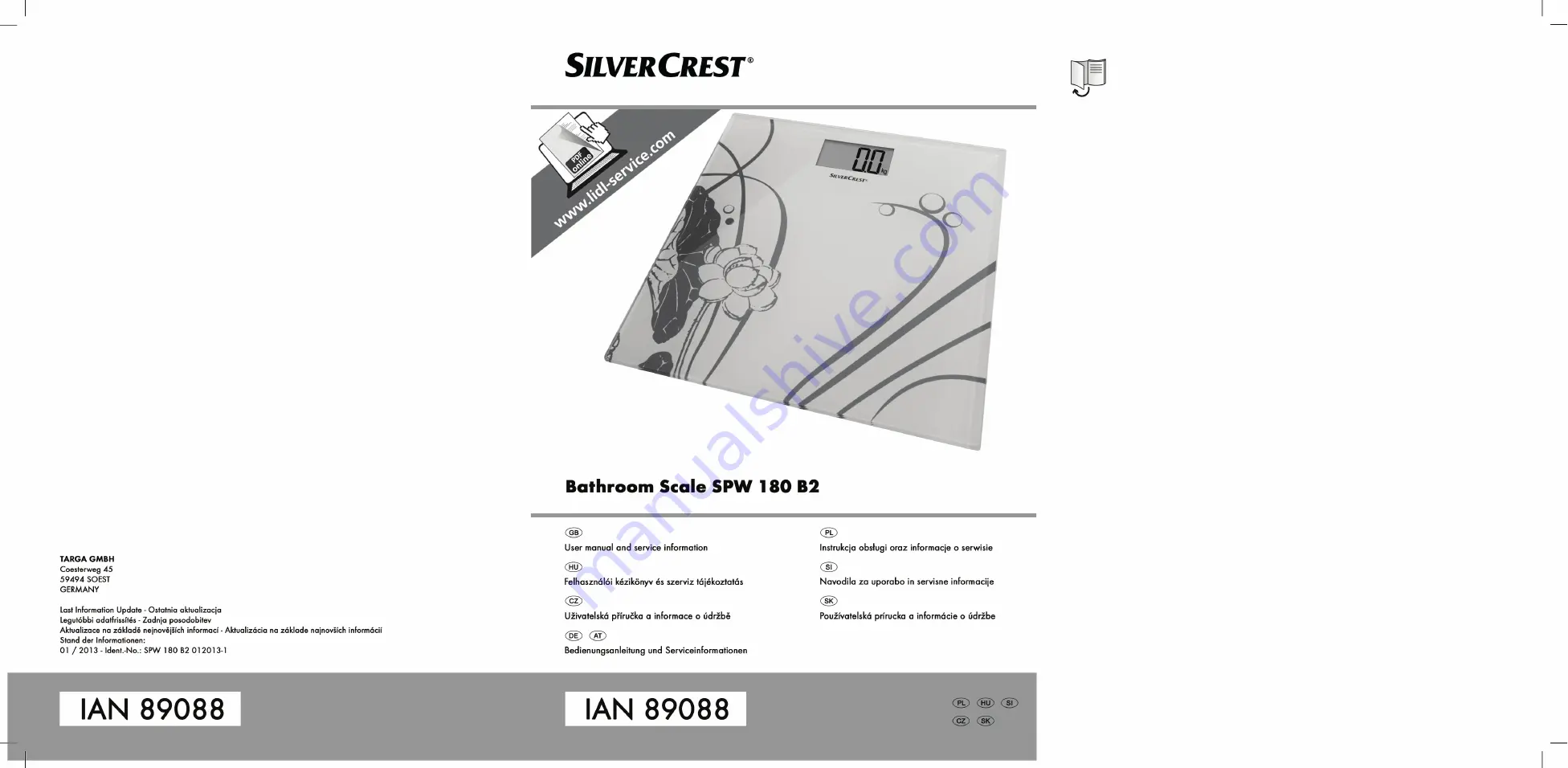 Silvercrest 89088 User Manual And Service Information Download Page 1