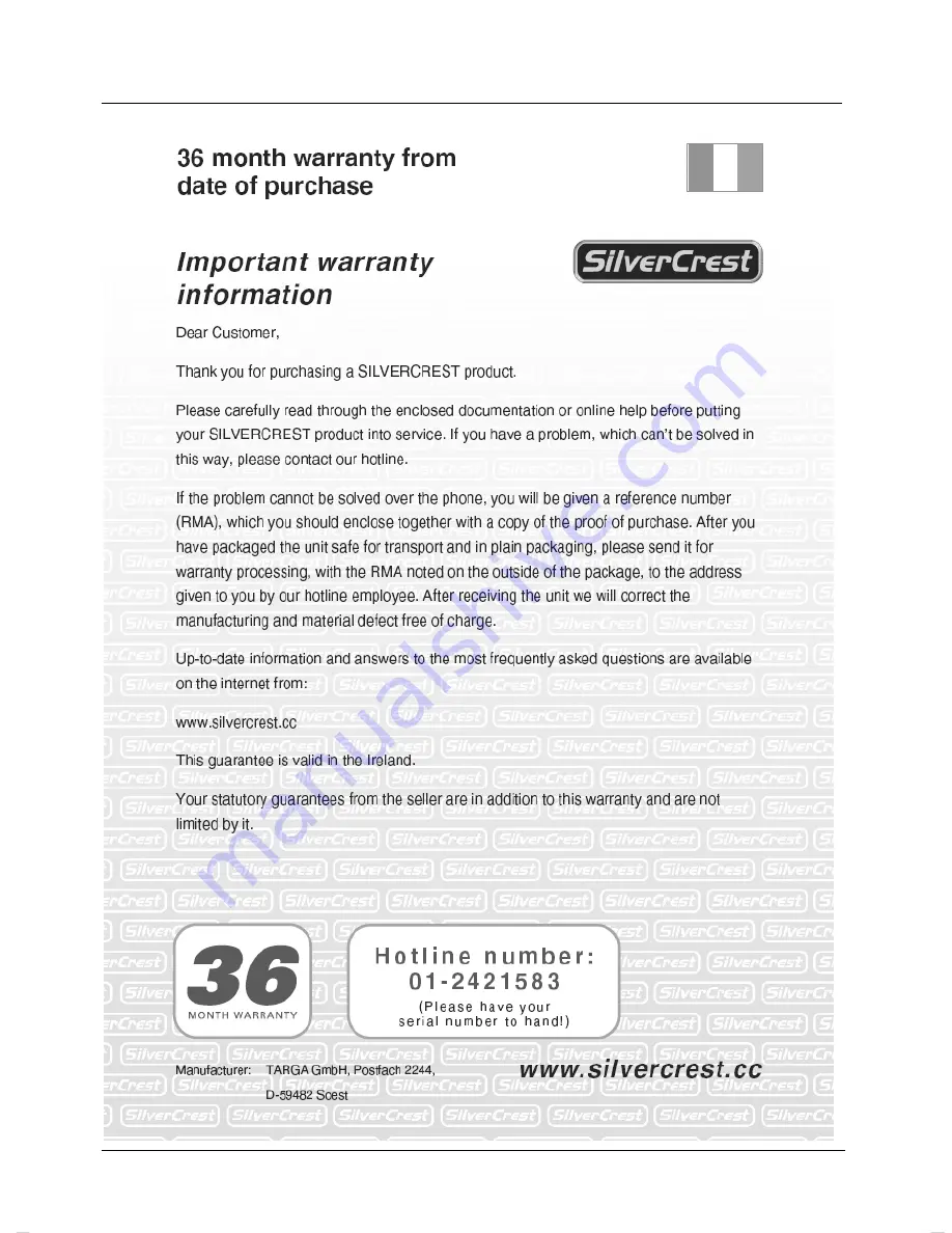 Silvercrest DPF-710A User Manual And Service Information Download Page 22