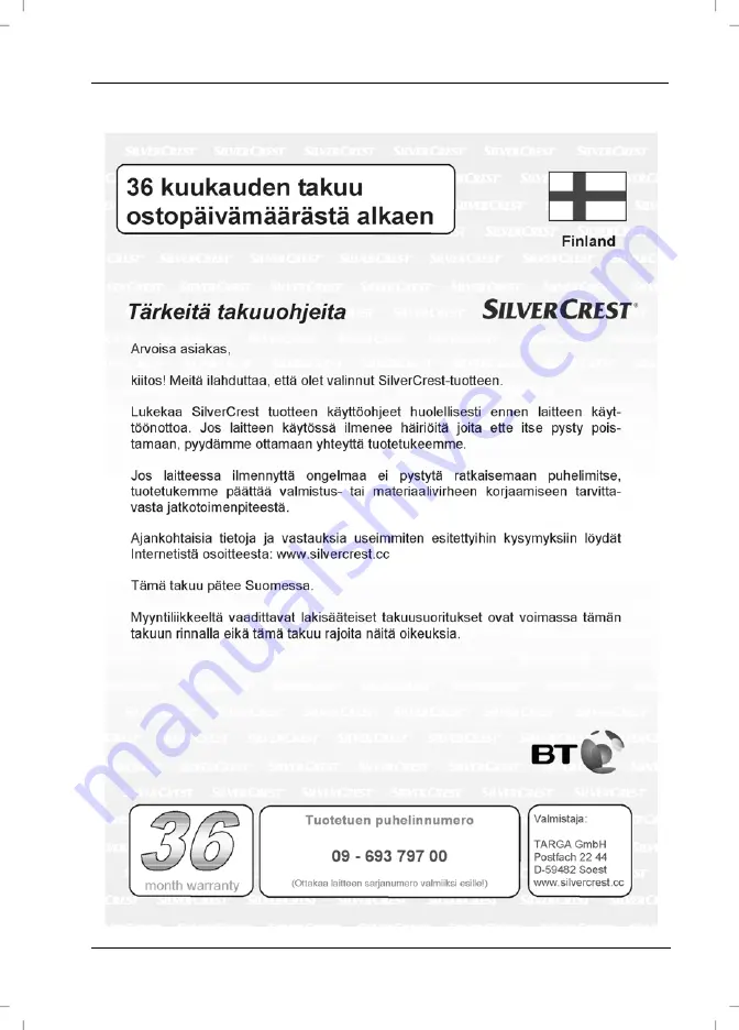 Silvercrest HS1000 User Manual And Service Information Download Page 40