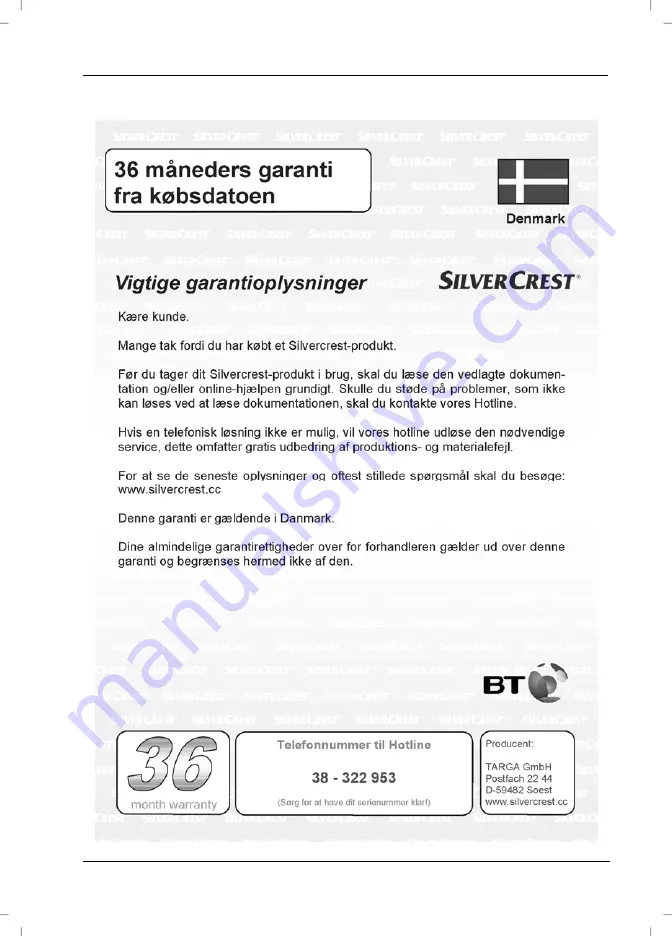 Silvercrest HS1000 User Manual And Service Information Download Page 80