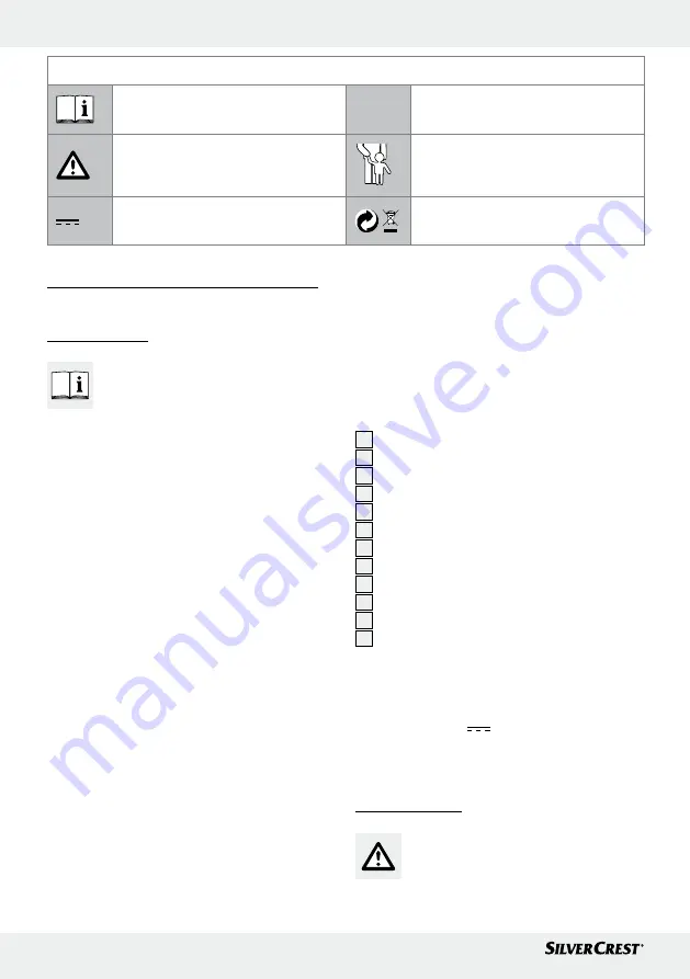 Silvercrest SHS 12.0 A1 Operation And Safety Notes Download Page 18