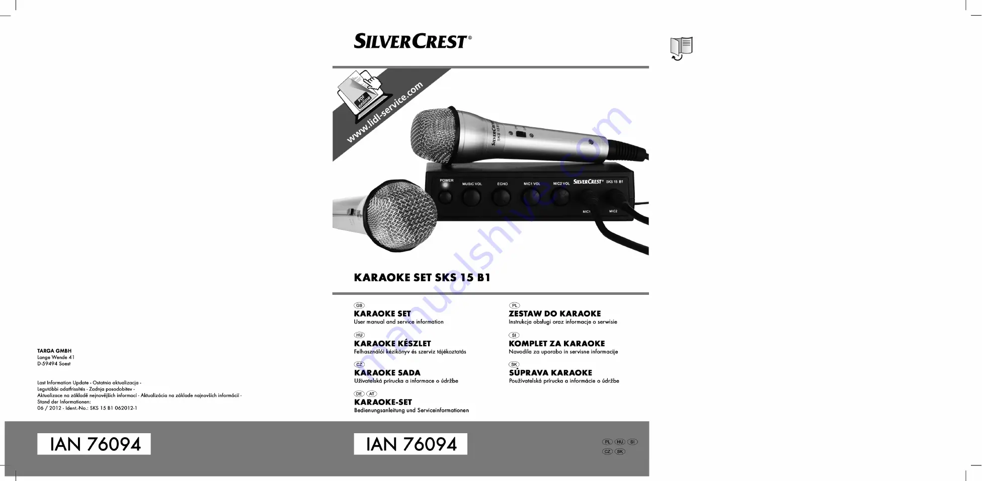 Silvercrest SKS 15 B1 Скачать руководство пользователя страница 1