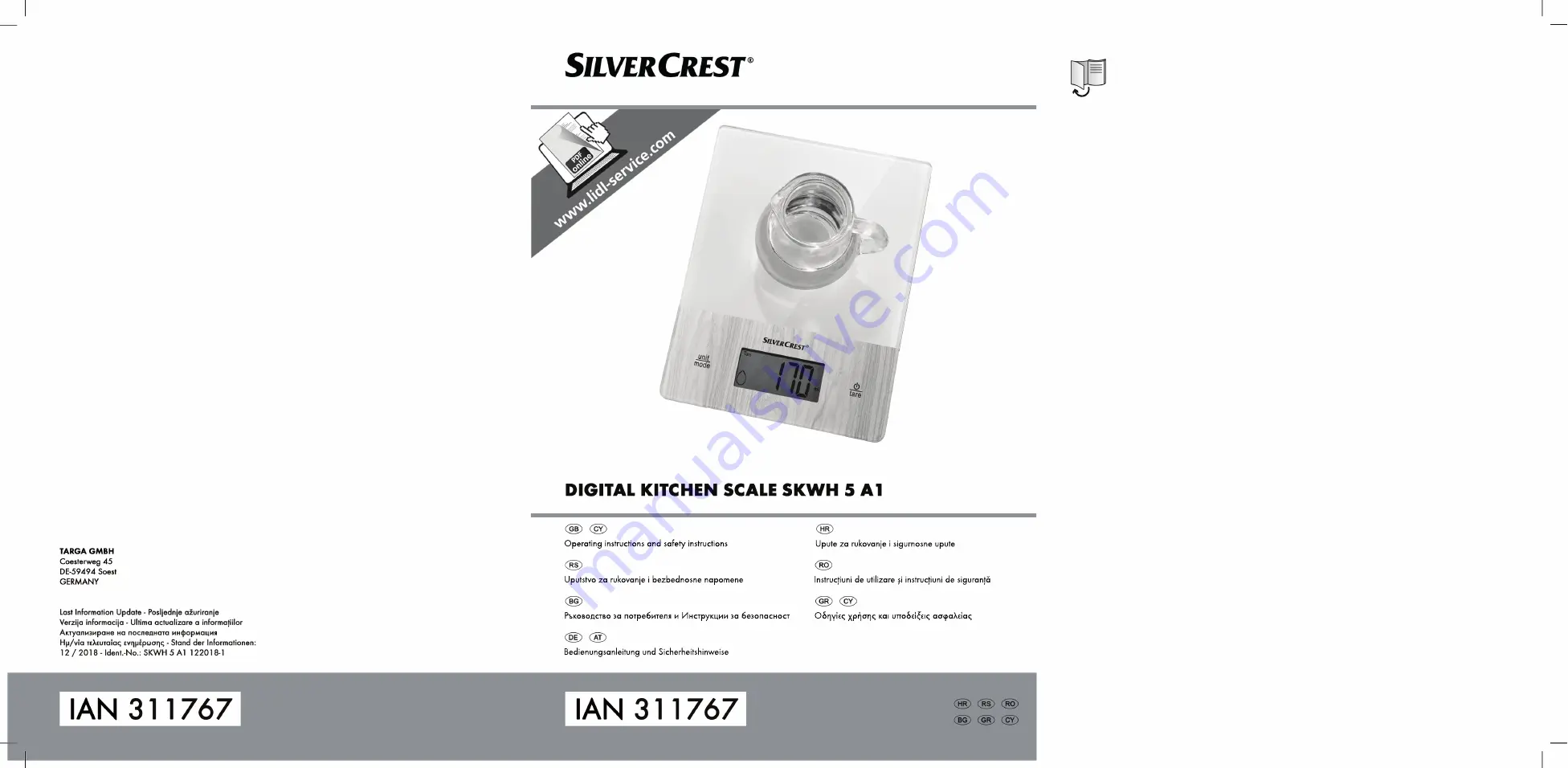 Silvercrest SKWH 5 A1 Скачать руководство пользователя страница 1