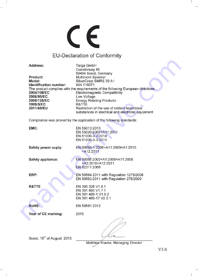 Silvercrest SMRS 30 A1 User Manual And Service Information Download Page 64