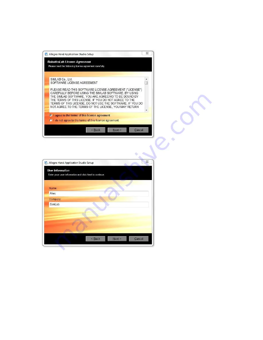 SimLab Allegro Hand User Manual Download Page 12