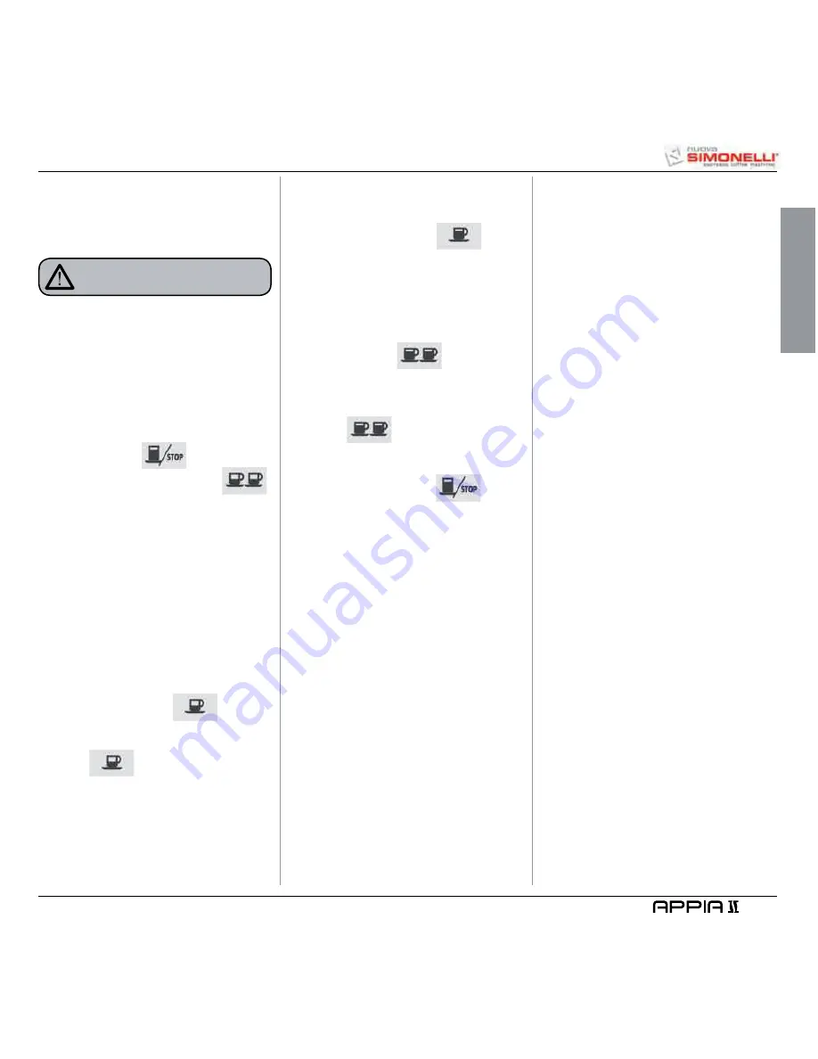 Simonelli APPIA II User Handbook Manual Download Page 21