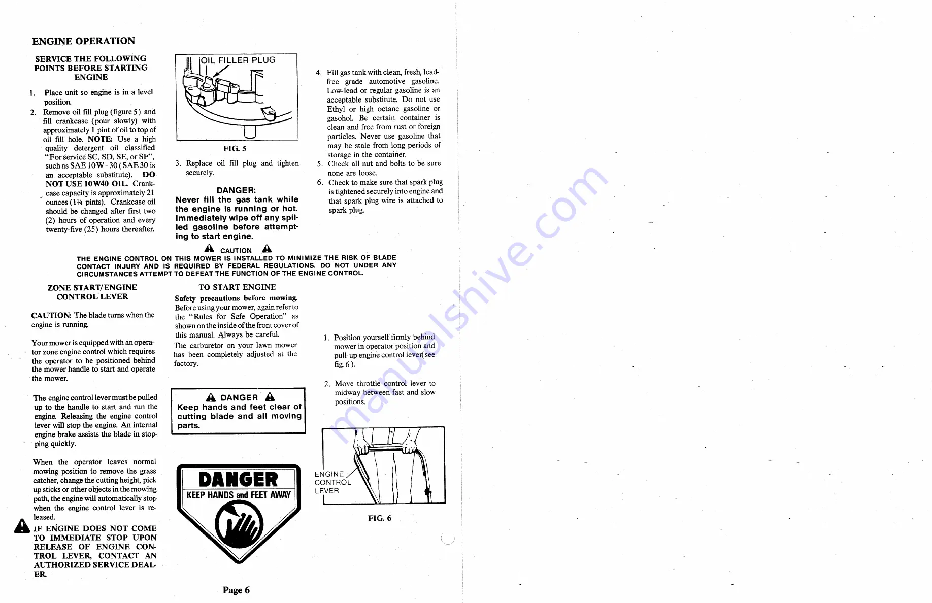 Simplicity 1320PS Mower Operator'S Manual Download Page 6