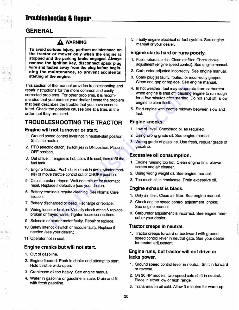 Simplicity 1690986 Operator'S Manual Download Page 22