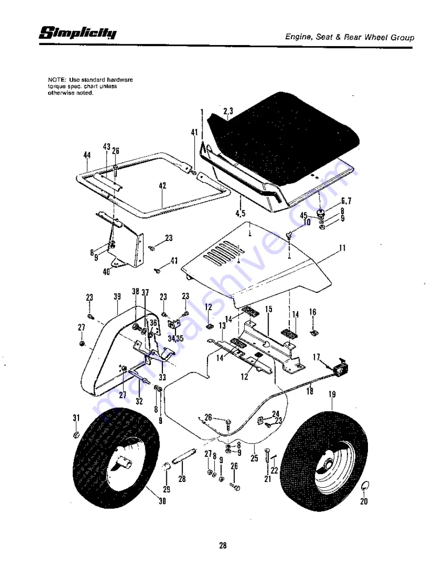 Simplicity Rear Engine Riders Parts Manual Download Page 30