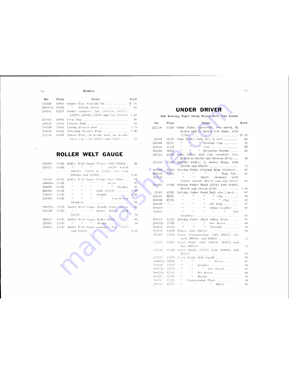 Singer 23W Parts List Download Page 41