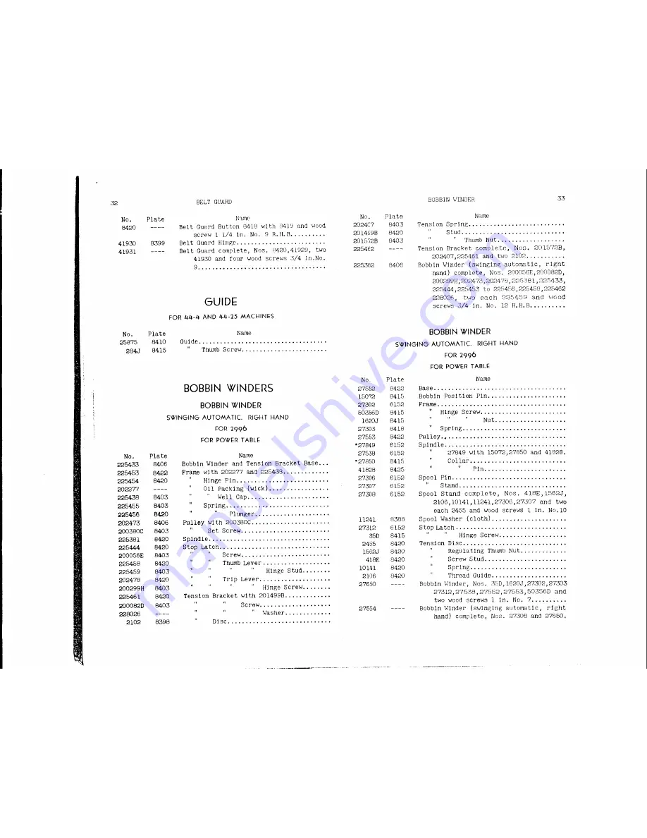 Singer 25 Parts List Download Page 17