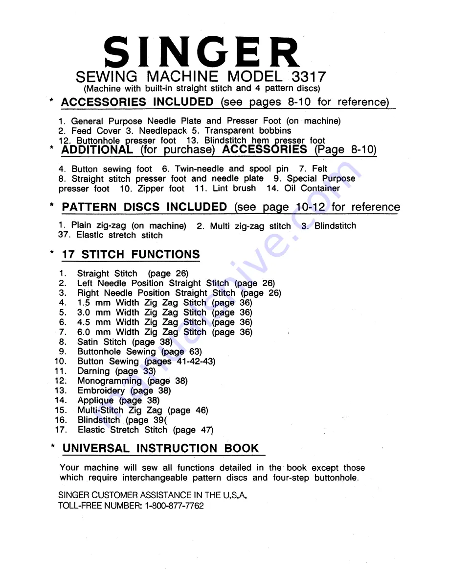 Singer 2502 User Manual Download Page 3