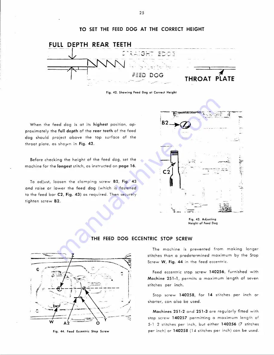 Singer 251 Service Manual And Parts List Download Page 26