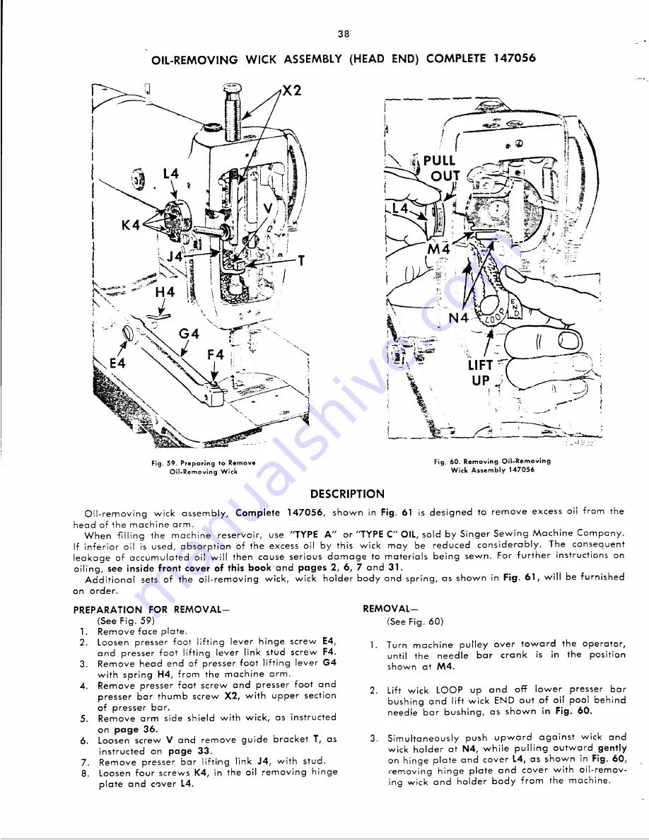 Singer 251 Service Manual And Parts List Download Page 38