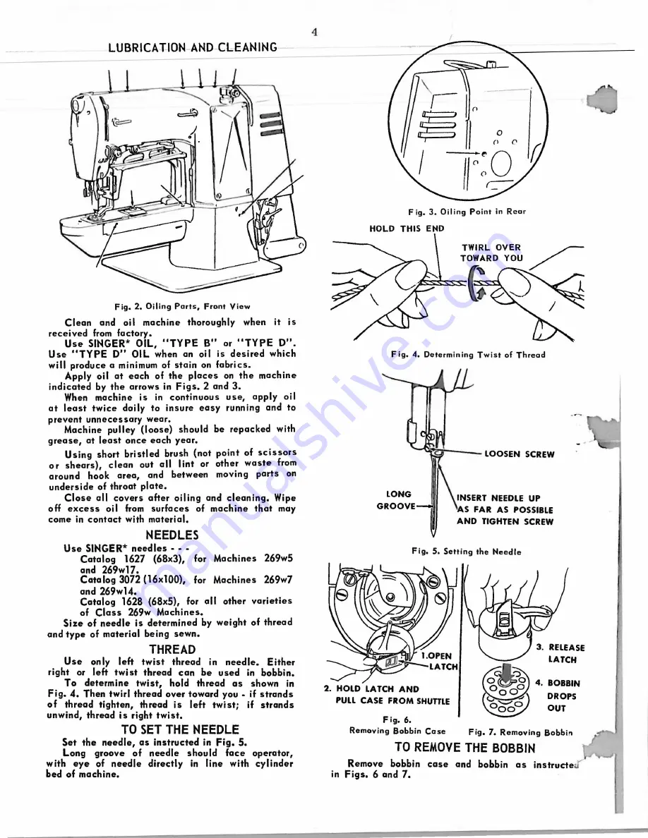 Singer 269W Service Manual Download Page 4