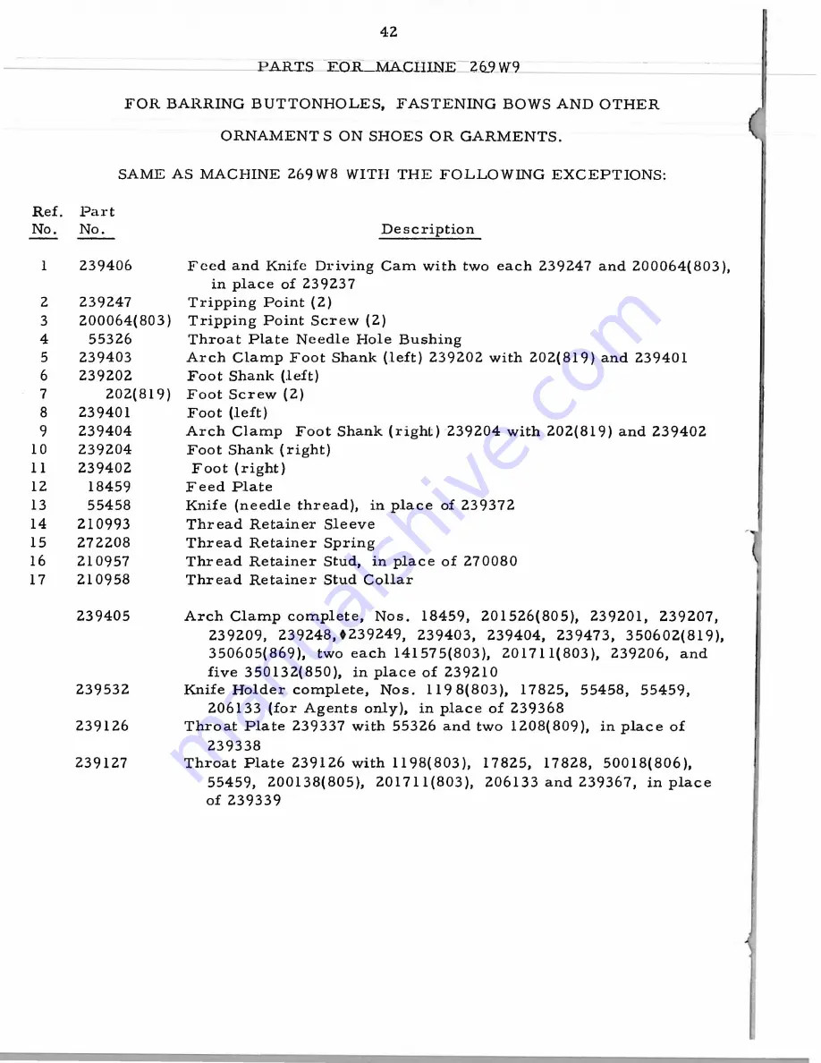 Singer 269W Service Manual Download Page 42