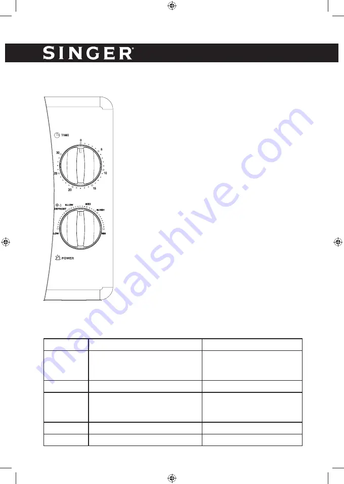 Singer SMWO-20WH-NGPR Instruction Manual Download Page 26