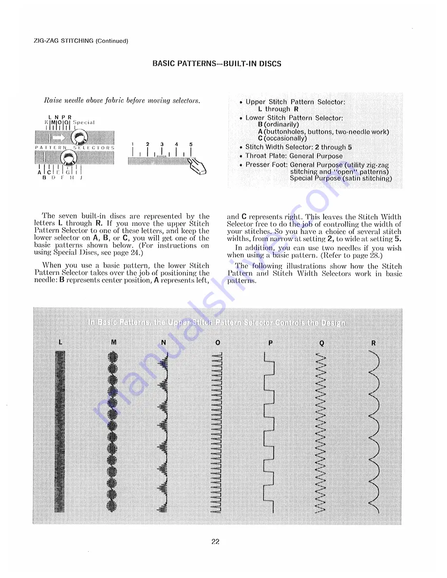 Singer Touch & Sew 600E Instructions For Using Manual Download Page 24