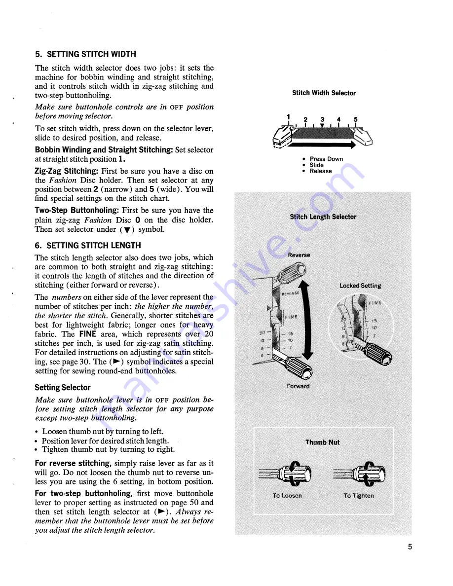 Singer Touch & Sew 648 Скачать руководство пользователя страница 7