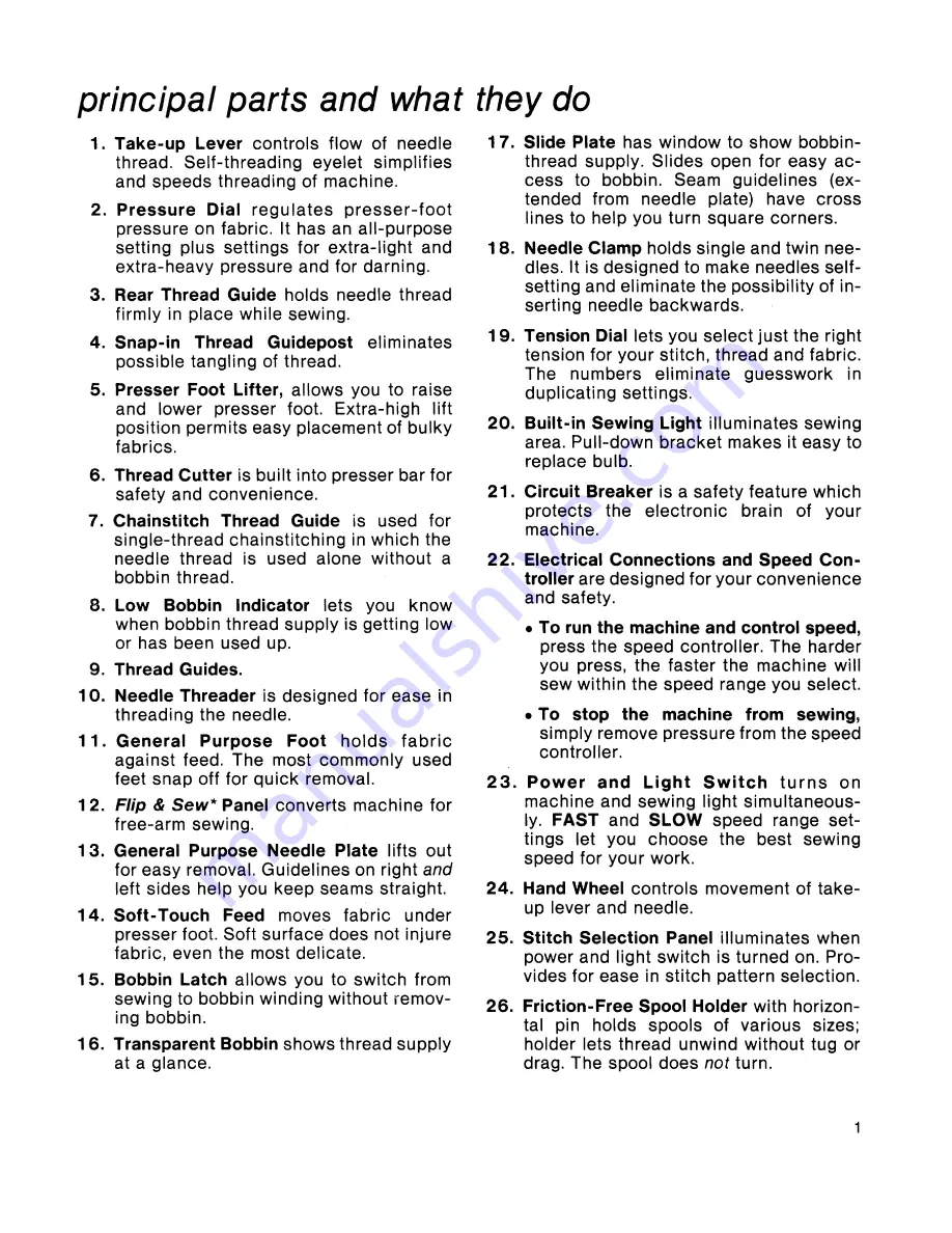 Singer Touch-Tronic 2001 Manual Download Page 7