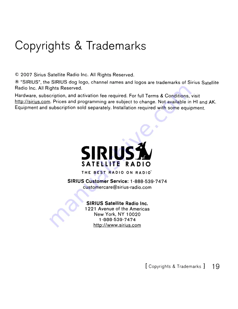 Sirius Satellite Radio 220 Installation Manual Download Page 19